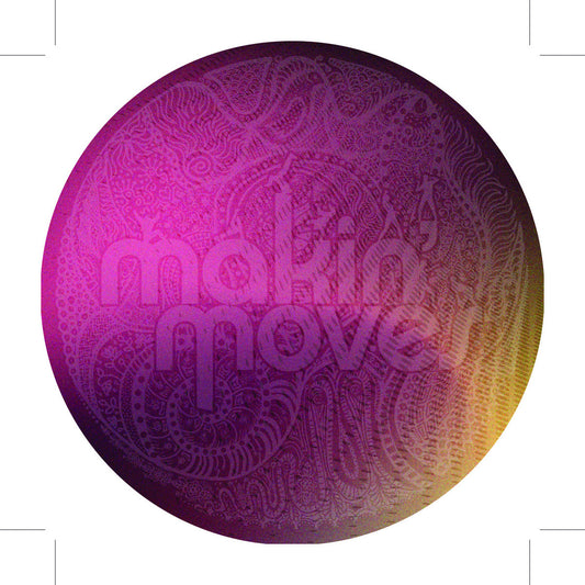 Etiqueta central lado B del vinilo Afronaut Feat. Just One – Ground Zero en Makin' Moves 12'', con diseño púrpura artístico y logotipo Makin' Moves en gran tamaño.