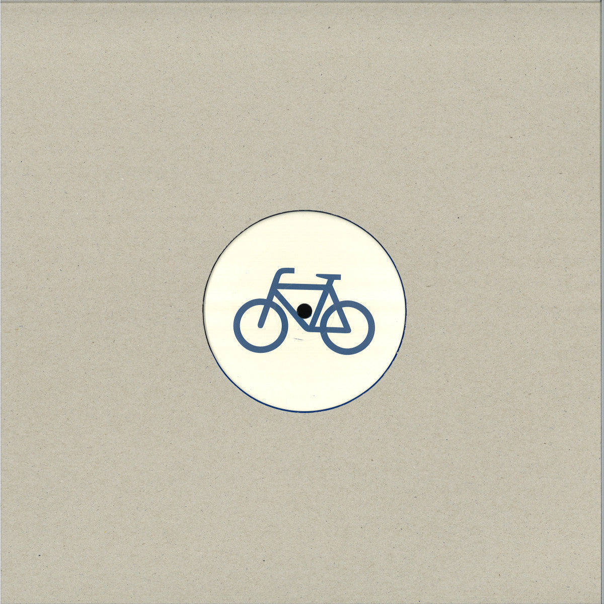 Funda de cartón sencilla con recorte circular mostrando el icono de bicicleta en el vinilo Andy Vaz – Bicycle Love editado por Yore Records.