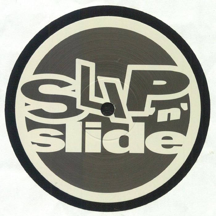 Portada trasera del vinilo Blaze - Lovelee Dae (Remixes) publicado por Slip 'n' Slide en 12". Diseño minimalista con el logo del sello impreso en negro y blanco.