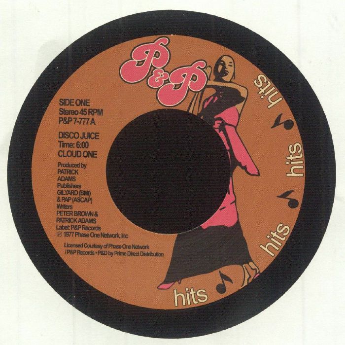 Portada del vinilo Cloud One – Disco Juice, lanzado por P&P Records en formato 7". Incluye el clásico "Disco Juice" en el lado A.