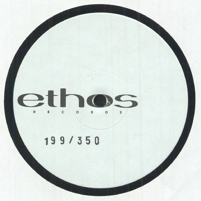 Etiqueta central del vinilo DimDJ – Welcome To This World EP en Ethos Records, edición numerada 12", con logo en negro y número 199/350 claramente visible.