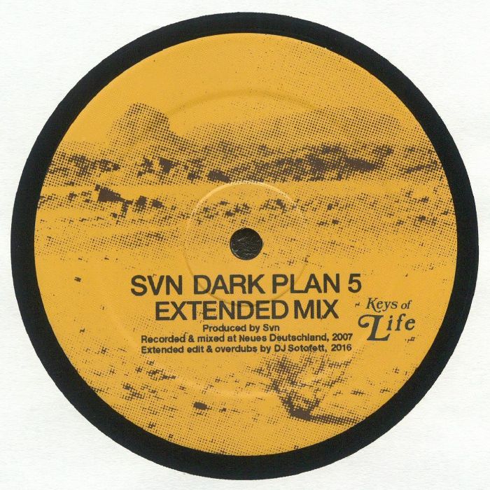 Contraportada del vinilo DJ Sotofett / SVN – Current 82 / Dark Plan 5. Sello discográfico Keys Of Life. Formato 12".
