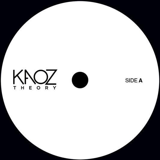 Etiqueta del lado A del vinilo Dreamer G & Kerri Chandler – I Got That Feelin' editado por Kaoz Theory. Texto impreso: “KAOZ THEORY” y “SIDE A”.