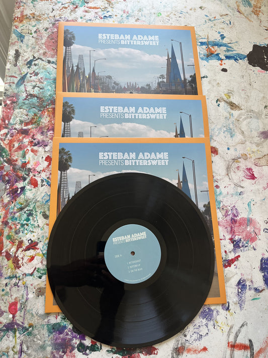 Portada alternativa del vinilo Esteban Adame - Bittersweet, lanzado por Unincorporated Trax en formato LP. Texto impreso: Esteban Adame Presents Bittersweet.