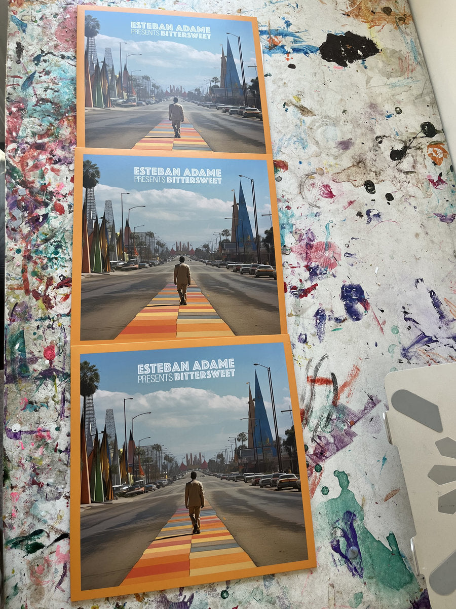 Otra portada alternativa del vinilo Esteban Adame - Bittersweet, editado por Unincorporated Trax en formato LP. Texto impreso: Esteban Adame Presents Bittersweet.
