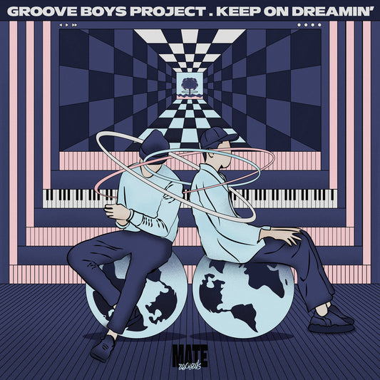 Arte psicodélico y geométrico en la portada del vinilo Groove Boys Project – Keep On Dreamin' editado por Mate en 12".