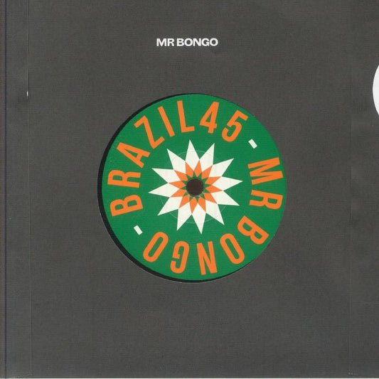 Portada trasera del vinilo “Hanna / Almir Ricardi – Deixa Rodar / To Parado Na Tua", editado por Mr Bongo en 7". Diseño oscuro con logo de Brazil 45’s en el centro.