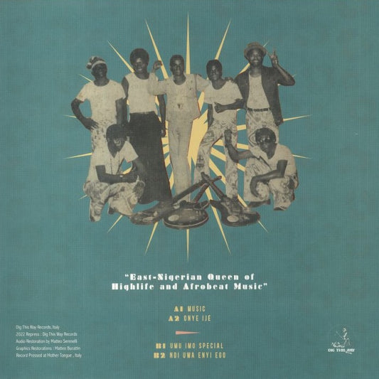 Contraportada del vinilo Helen Nkume And Her Young Timers Band – Helen Nkume And Her Young Timers Band con créditos de Dig This Way Records y listado de pistas.