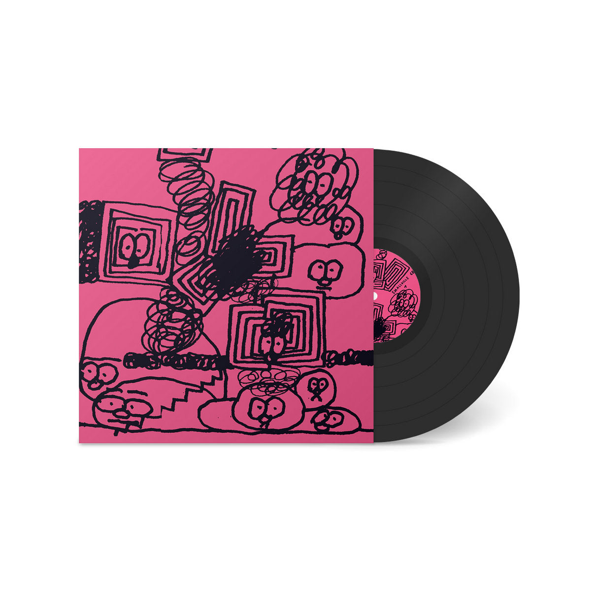 Vinilo Jacy – One Kiss de Smallville Records en 12", parcialmente fuera de su funda con diseño abstracto.