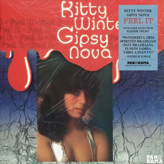 Portada delantera del vinilo de Kitty Winter Gipsy Nova – Feel It, editado por el sello Panorama. Incluye comentario de Patrick Forge y detalles del lanzamiento.