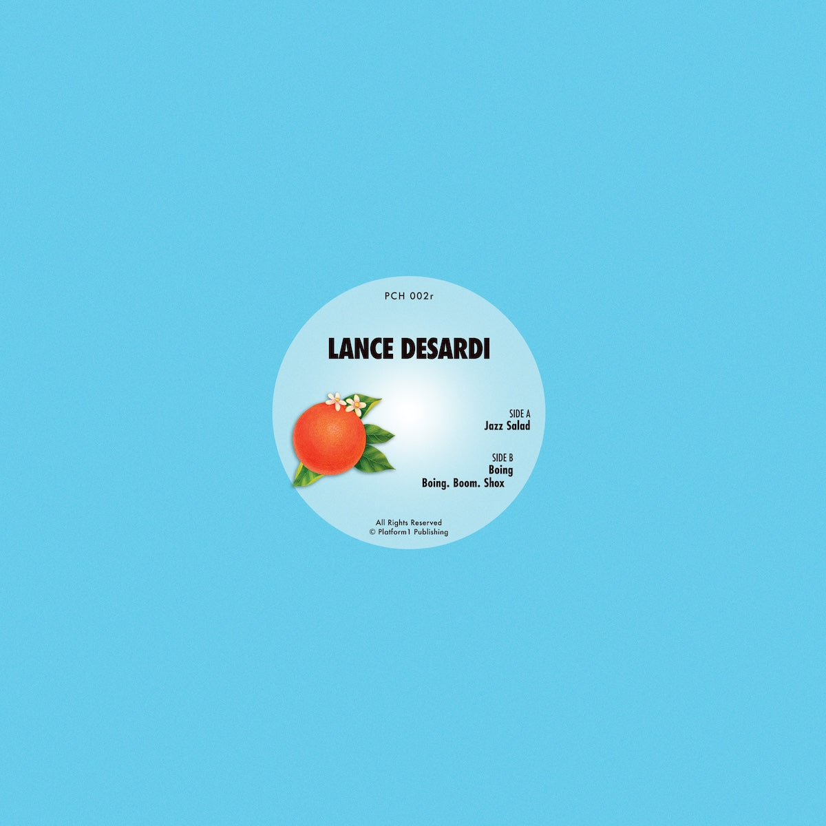 Contraportada del vinilo Lance DeSardi – Jazz Salad en Pacific Coast House Recordings, mostrando etiqueta central con pistas y catálogo en reedición 12".