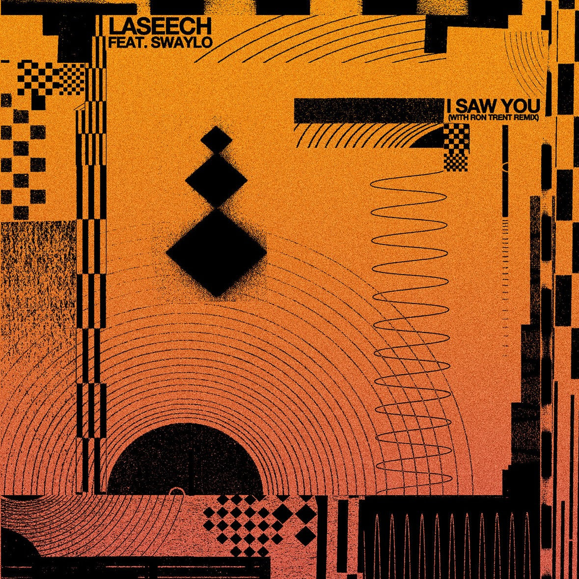 Portada del vinilo Laseech Feat. Swaylo – I Saw You de Cosada, 12" edición limitada con diseño gráfico en tonos naranja y negro.