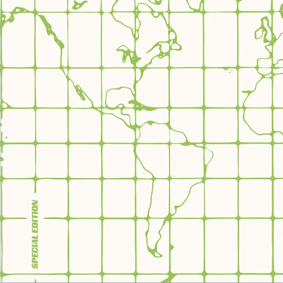 Contraportada del vinilo Letta Mbulu – Nomalizo / Kilimanjaro Take Us Higher (12") con diseño gráfico en verde sobre fondo claro mostrando un mapa estilizado del continente americano.