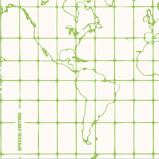 Contraportada del vinilo Letta Mbulu – Nomalizo / Kilimanjaro Take Us Higher (12") con diseño gráfico en verde sobre fondo claro mostrando un mapa estilizado del continente americano.