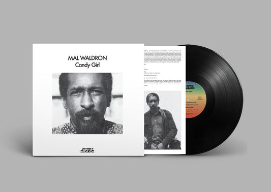 Vista completa del vinilo Mal Waldron – Candy Girl con funda exterior, insert interior y etiqueta Strut a color; reedición LP que muestra créditos y fotografía del artista.