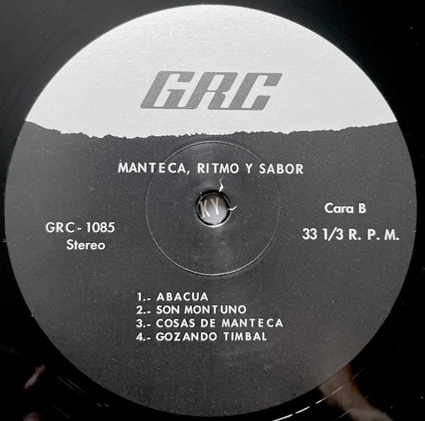 Lado B del vinilo Manteca – Ritmo Y Sabor, con cuatro pistas en la etiqueta central GRC y catálogo GRC-1085.
