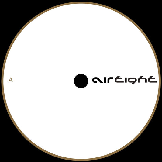 Etiqueta central lado A del vinilo Marshall Jefferson vs Noosa Heads – Mushrooms en formato 12", reedición del sello Airtight, con diseño minimalista y logo estilizado.