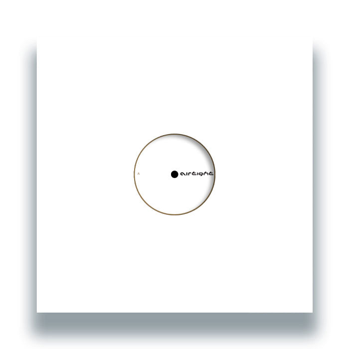 Portada blanca del vinilo Marshall Jefferson vs Noosa Heads – Mushrooms (12", reedición), con ventana central que deja ver la etiqueta del lado A.