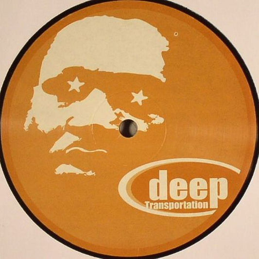 Portada trasera del vinilo Mike Huckaby - Harmonie Park Classics Volume 2 en formato 12", bajo el sello Deep Transportation. Diseño minimalista con ilustración y logo del sello.