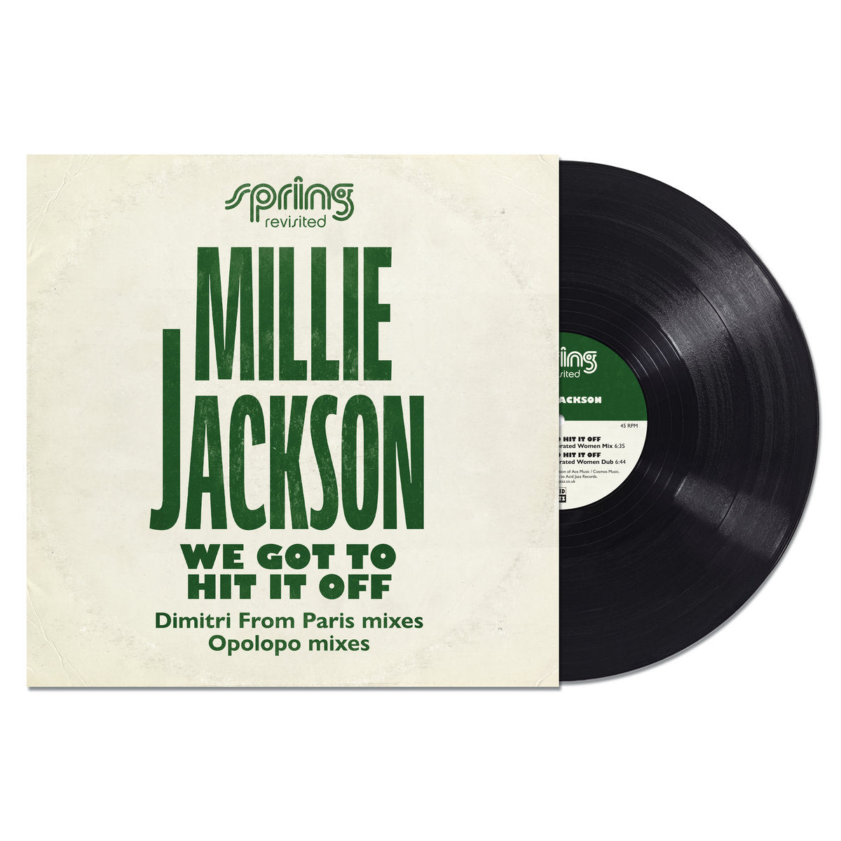 Vinilo 12" de edición limitada Millie Jackson – We Got To Hit It Off parcialmente fuera de su funda, ideal para mostrar en colecciones.
