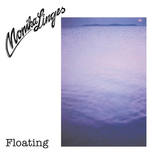 Portada del vinilo Monika Linges – Floating, edición limitada morada de Panorama con diseño minimalista y foto de paisaje marino.