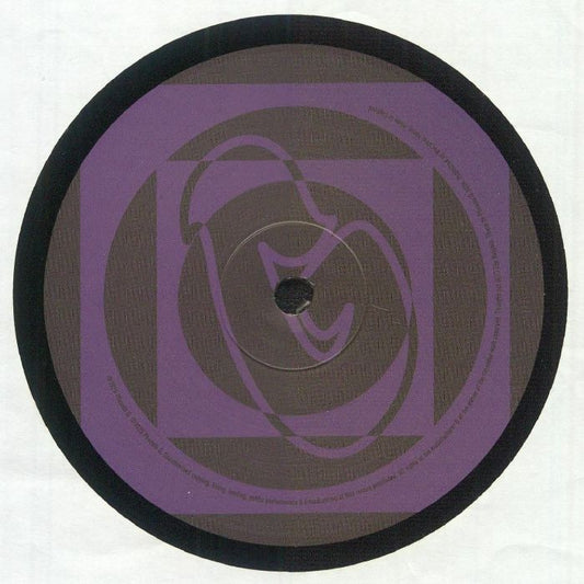 Etiqueta central del lado B del vinilo Mr. G – RSD 2025 The Lost Tracks Vol. 1 con arte geométrico en morado, formato 12" de Phoenix G.