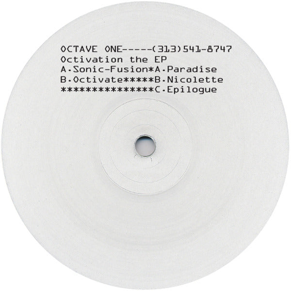 Portada delantera del vinilo Octave One - Octivation The EP, lanzado por 430 West en formato 12". Texto impreso con título, sello y tracklist.