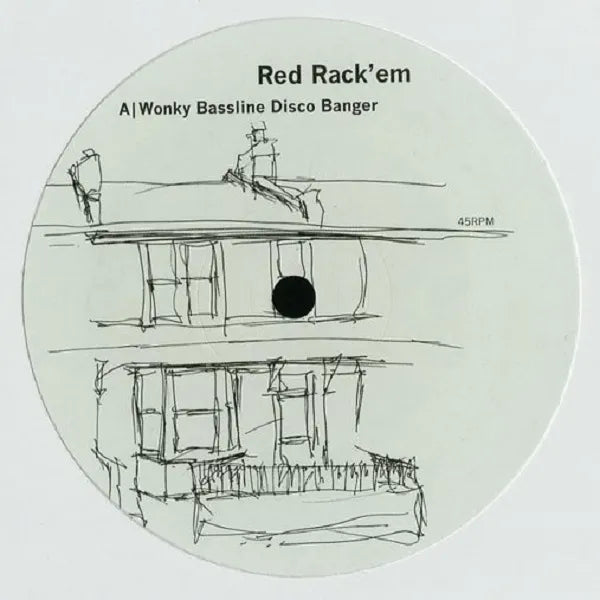 Portada del vinilo Red Rack'em – Wonky Bassline Disco Banger, lanzado por Bergerac en formato 12". Diseño con ilustración y título en la etiqueta.