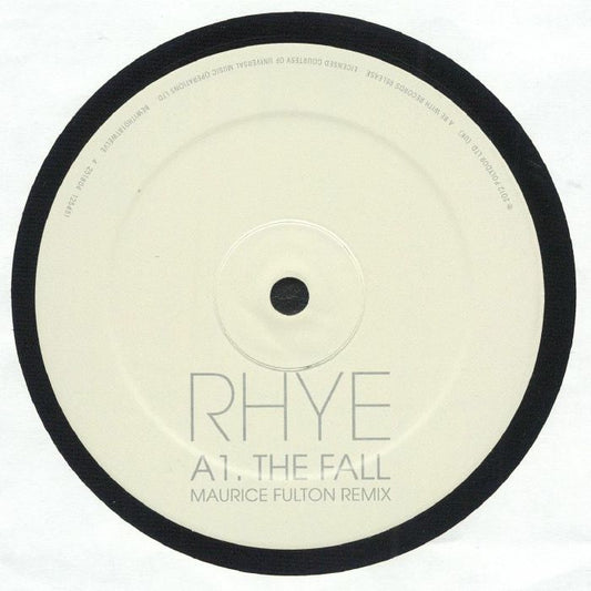 Etiqueta del lado A del vinilo de Rhye – The Fall, remix por Maurice Fulton. Texto impreso: A1. THE FALL – MAURICE FULTON REMIX.