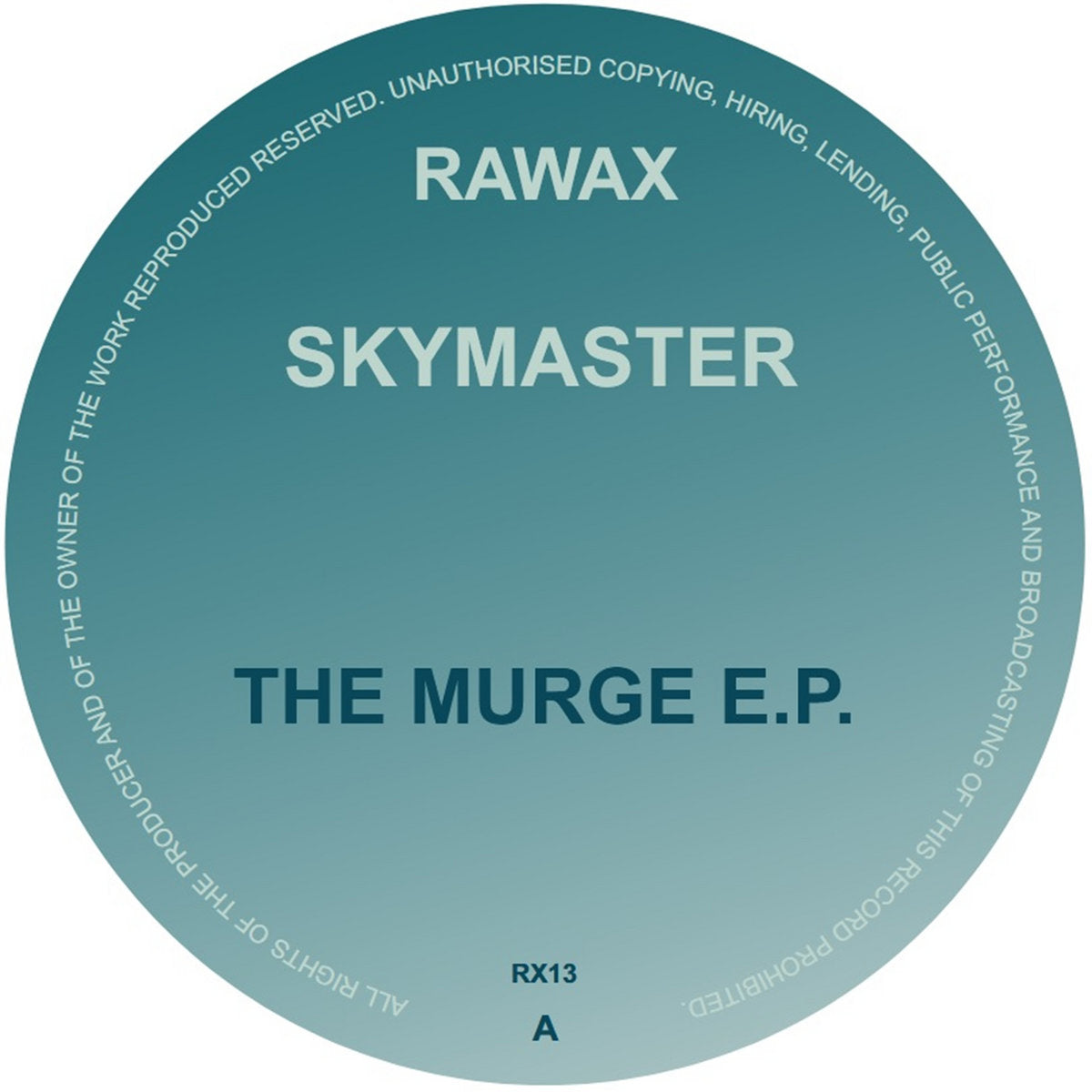 Lado A del vinilo Skymaster – The Murge E.P. en Rawax, con etiqueta central y la pista “Shooting Stars”.