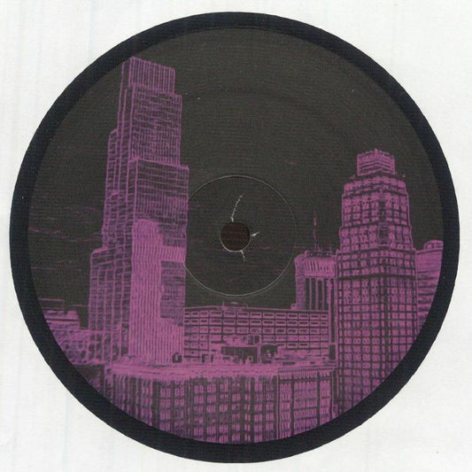 Lado B del vinilo Steingold – For The Nasty EP con skyline rosa sobre fondo negro en formato 12" EP de Permaculture.