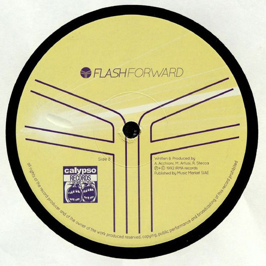 Contraportada del vinilo 12" de Subway Ground Master - "Subway Ground Master EP" bajo el sello Flash Forward. Diseño minimalista con el logo del sello y créditos de producción de A. Acchioni, M. Artusi y R. Stecca.