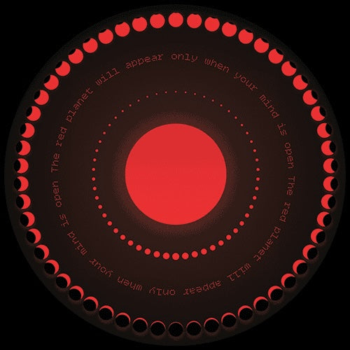 Lado B del vinilo 12" The Martian – RP-VI en Red Planet, diseño negro con anillos rojos y texto circular, vinilo 12" con los cuatro temas acreditados alrededor del centro.