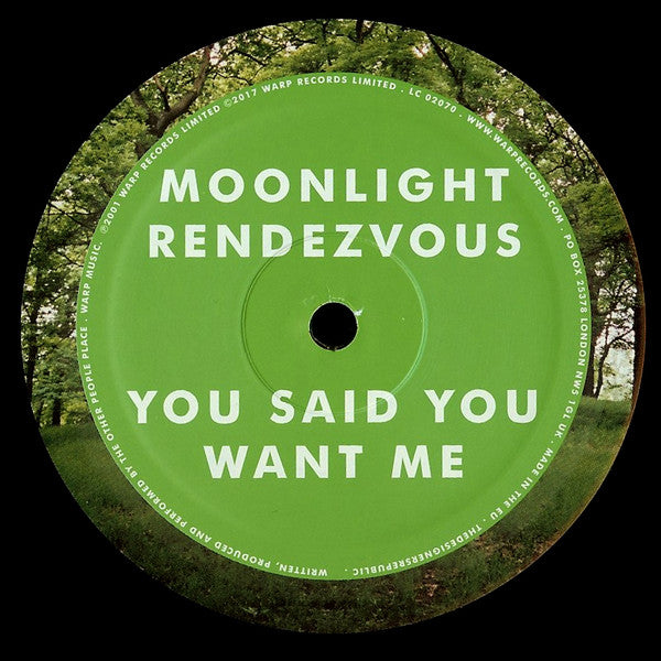 Lado B del vinilo The Other People Place – Lifestyles Of The Laptop Café, etiqueta verde con los tracks “Moonlight Rendezvous” y “You Said You Want Me”.