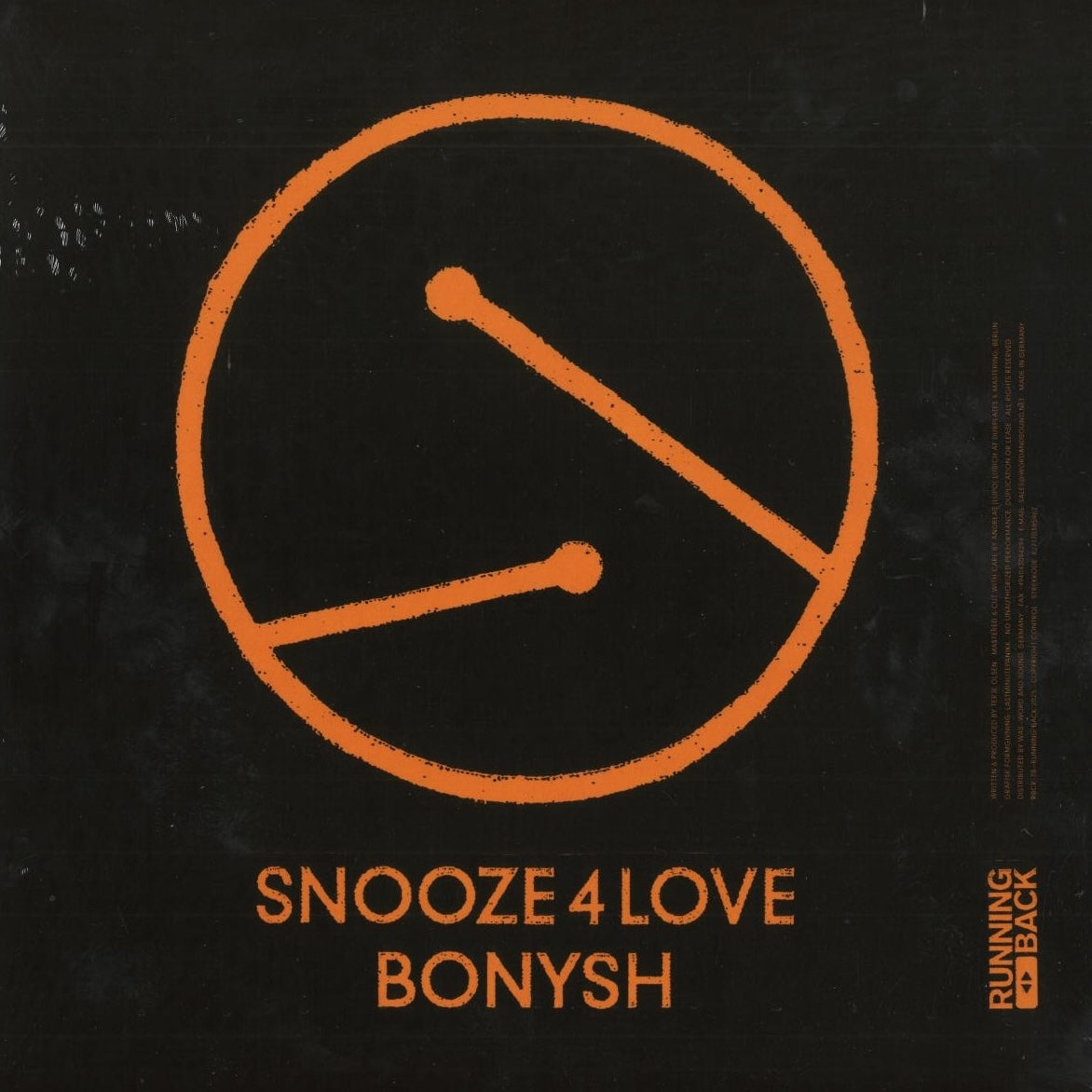 Contraportada del vinilo Todd Terje – Ragysh de Running Back, reimpresión 12", con gráfico circular naranja y títulos de pistas.