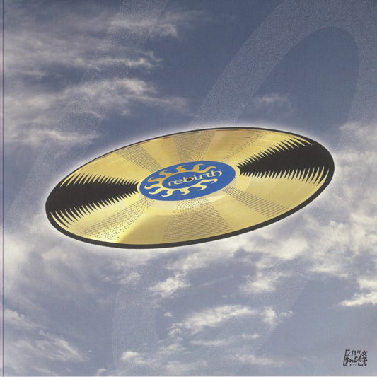 Portada del vinilo Varios Artistas – Rebirth 10 Selected by Larry Heard aka Mr. Fingers, con diseño de cielo azul y un disco dorado flotando, edición limitada del sello Rebirth.