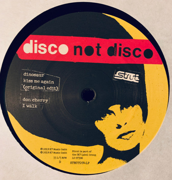 Lado D del vinilo con canciones de Dinosaur y Don Cherry. Texto impreso: STRUT204-LP, 33 1/3 RPM.