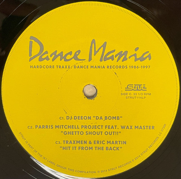 Lado C del vinilo con temas de DJ Deeon, Parris Mitchell Project y Traxmen. Texto impreso: referencias al estilo ghetto house y artistas clásicos.