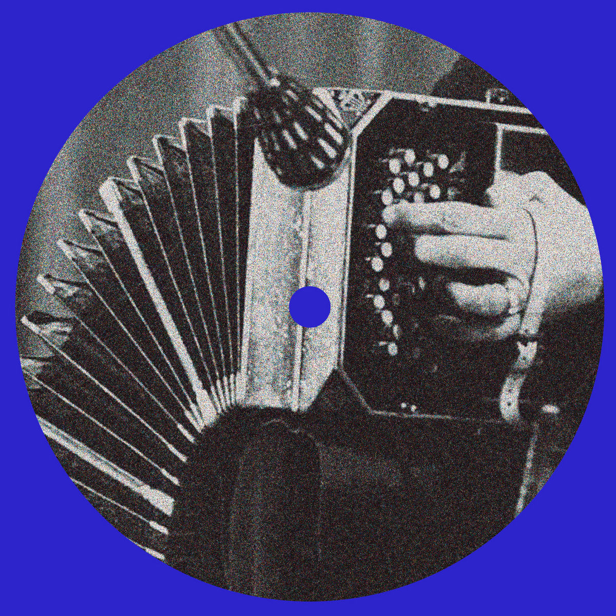 Lado B del vinilo Varios Artistas – Música Para Boliche Vol. II, etiqueta con foto de bandoneón sobre fondo azul.
