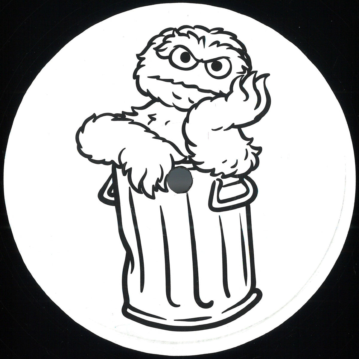 Etiqueta central del vinilo Varios Artistas – TTJ#5985 con arte en blanco y negro estilo dibujo, lanzado por el sello TTJ en formato 12".