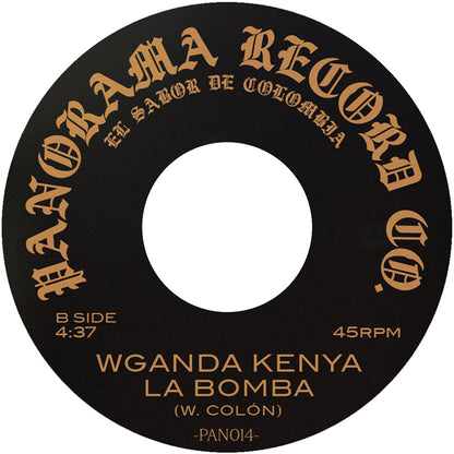 Lado B del vinilo Afrosound / Wganda Kenya – Tiro Al Blanco / La Bomba, con “La Bomba”, duración 4:37 y PAN014.
