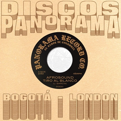 Portada del vinilo Afrosound / Wganda Kenya – Tiro Al Blanco / La Bomba, diseño beige de Discos Panorama.