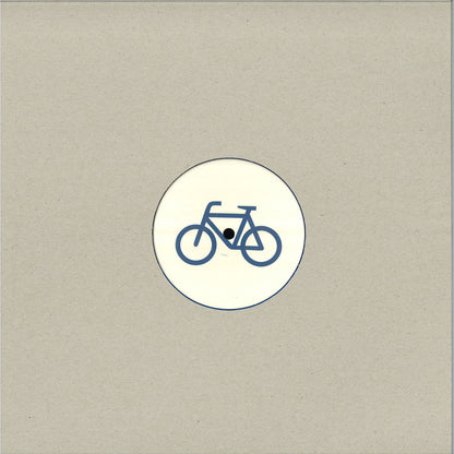 Funda de cartón sencilla con recorte circular mostrando el icono de bicicleta en el vinilo Andy Vaz – Bicycle Love editado por Yore Records.