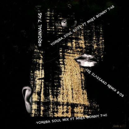 Contraportada del vinilo Anthony Nicholson – Nucleus Scene 1, 12” en Yoruba Records, arte oscuro con tipografías inclinadas y listado de pistas con duraciones visibles.