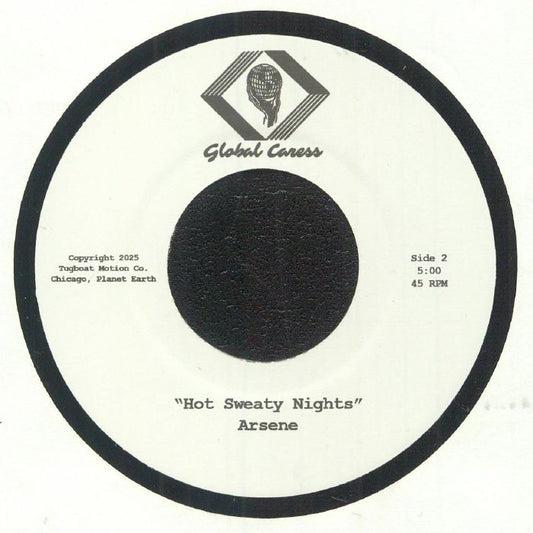 Portada trasera del vinilo "Jack Shit" de Arsene, publicado por Star Creature en 7". Muestra la información del lado B, créditos de producción y copyright.