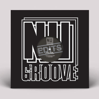 Portada del vinilo Bäs Noir – My Love Is Magic (12", Nu Groove Records), con diseño clásico de Nu Groove y ventana central.