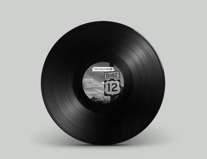 Vinilo Brian Kage – Dubz On 12 EP 12" EP con etiqueta central Michigander visible, acabado negro clásico y diseño minimalista para DJs y coleccionistas