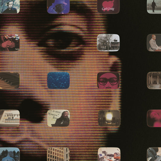 Portada del vinilo Carl Craig – Desire: The Carl Craig Story en Planet E, arte pixelado con retratos y escenas que destacan su legado en esta compilación 2xLP.