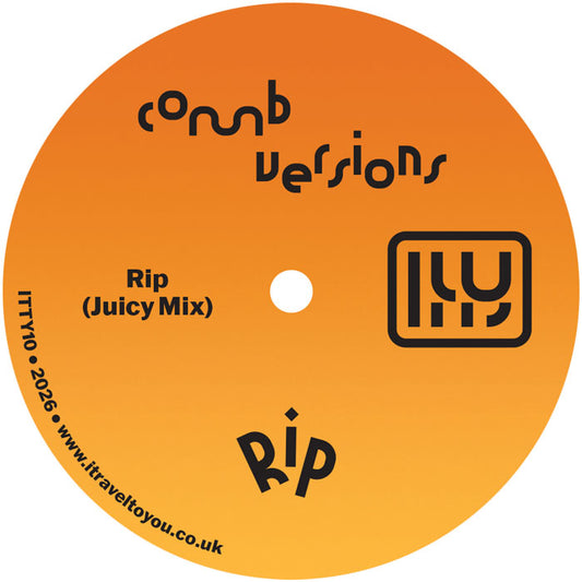 Lado A del vinilo Comb Versions – Rip, correspondiente a “Rip (Juicy Mix)”.