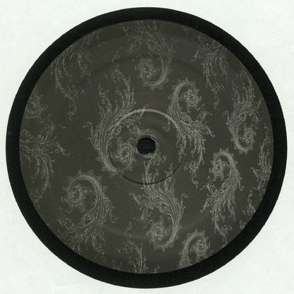 Etiqueta central lado B del vinilo Deepchord – Prana / Tantra en 12" reedición de Soma Quality Recordings, con arte gráfico en patrones plateados sobre fondo oscuro.